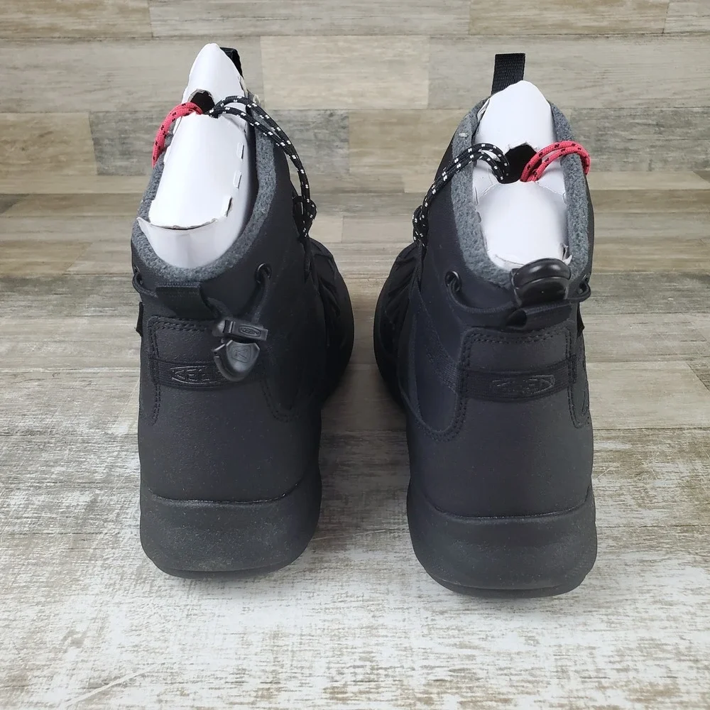 KEEN Uneek SNK Mens Chukka Boots Sz 11.5 Triple Black Mid Top Lace Up Waterproof